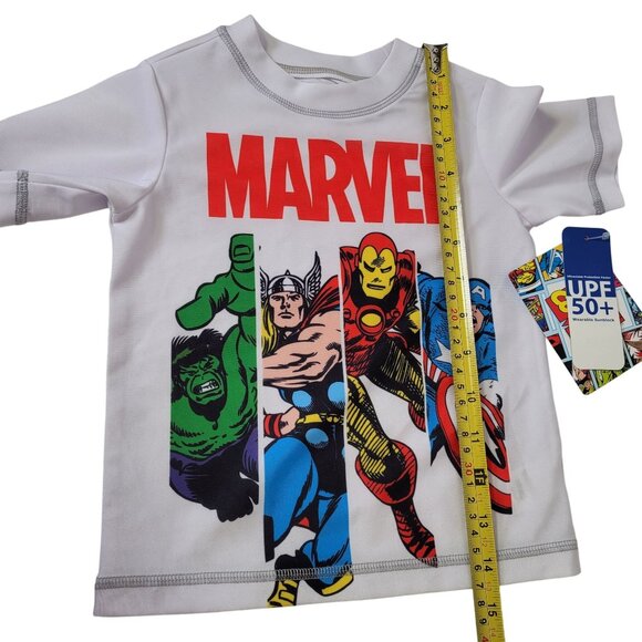 Marvel Avengers Boy Hulk Thor Iron Man Captain America Rash Guard T-Shirt 2T - Picture 9 of 9